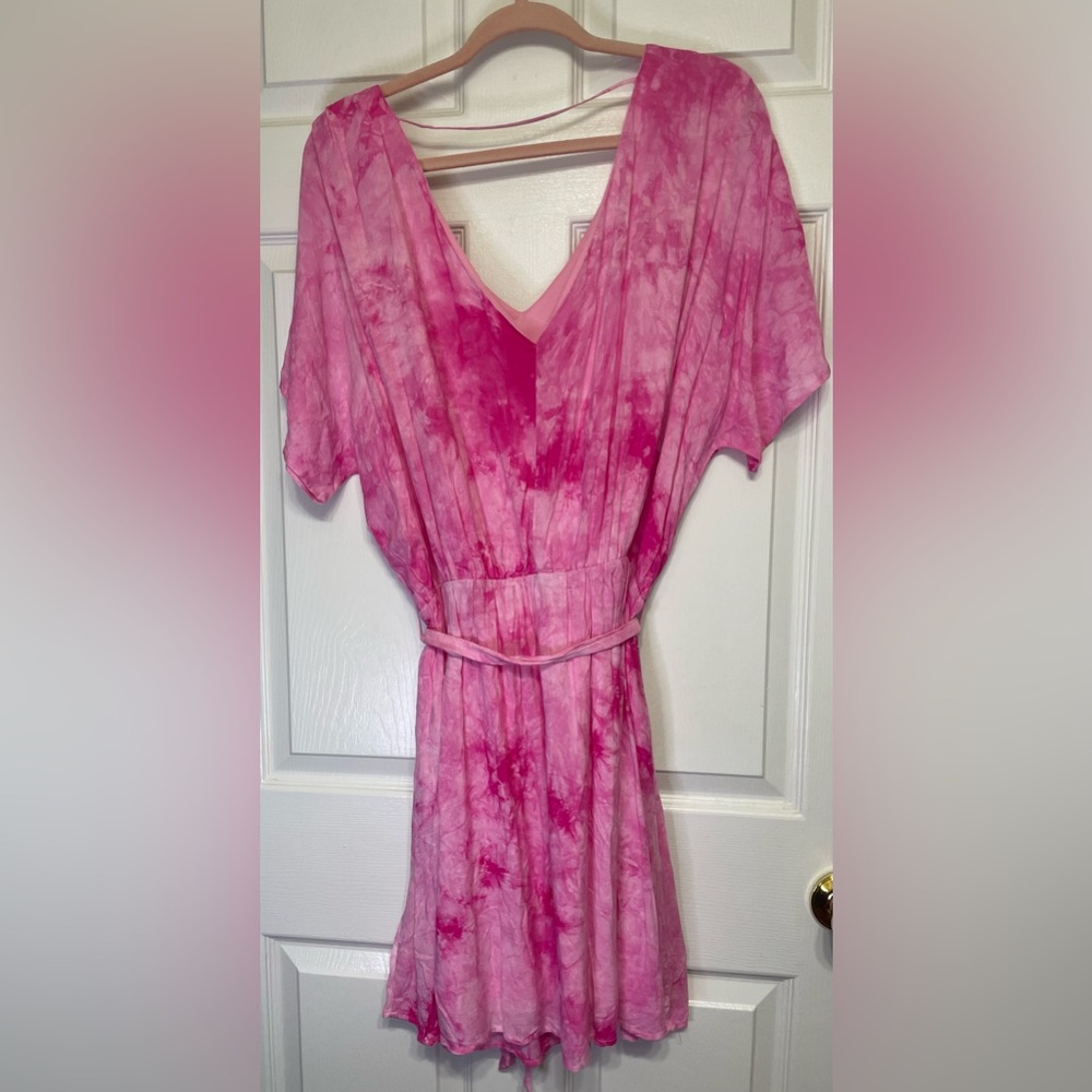 2X NWT Andree By Unit Pink Tie Dye Dress - Picture 2 of 3
